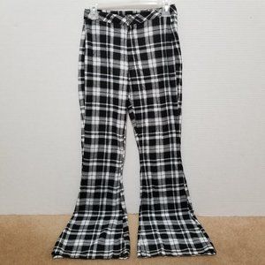 Almost Famous pants 0 plaid check gingham bell bottom flare boho hippie retro